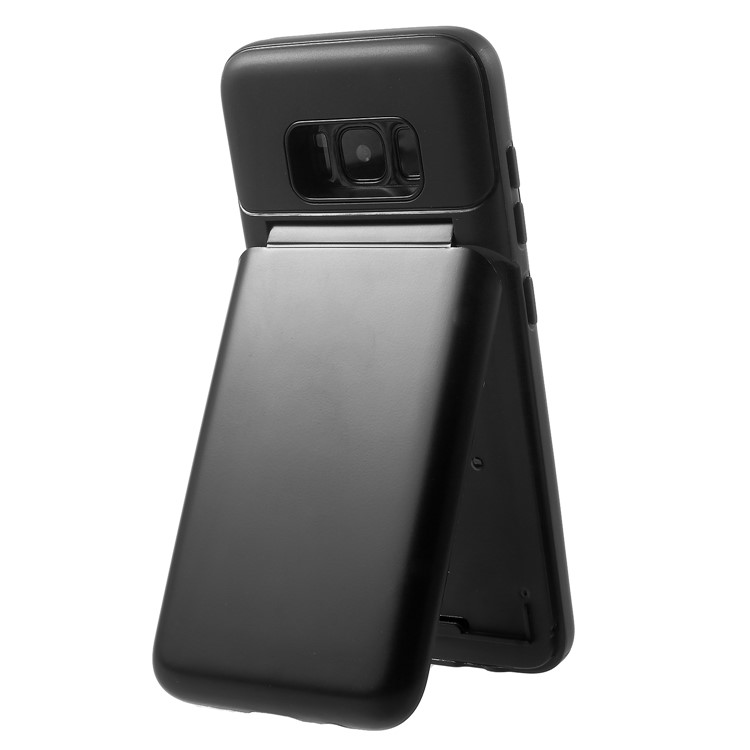 Card Slots Hard PC Back Case with Mirror and Kickstand for Samsung Galaxy S8 G950 - Black-5