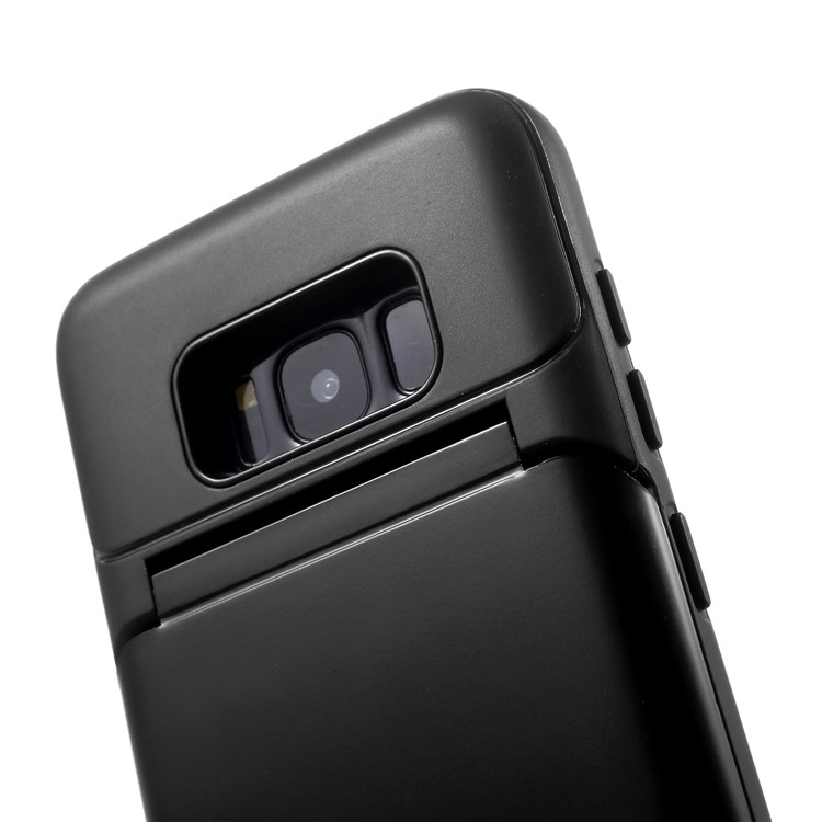 Card Slots Hard PC Back Case with Mirror and Kickstand for Samsung Galaxy S8 G950 - Black-8