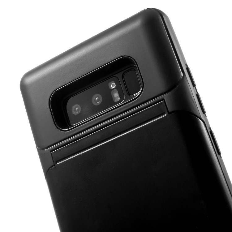 Card Slots Hard PC Back Casing with Mirror and Kickstand for Samsung Galaxy Note 8 SM-N950 - Black-10