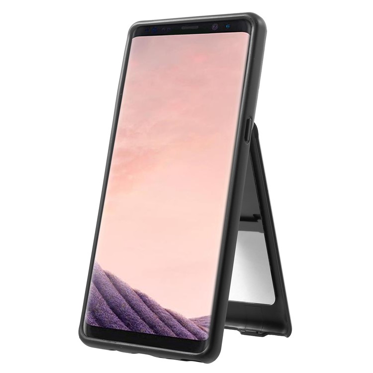 Card Slots Hard PC Back Casing with Mirror and Kickstand for Samsung Galaxy Note 8 SM-N950 - Black-4