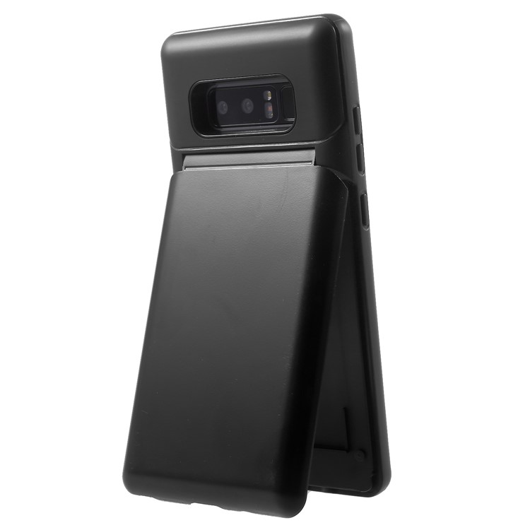 Card Slots Hard PC Back Casing with Mirror and Kickstand for Samsung Galaxy Note 8 SM-N950 - Black-5