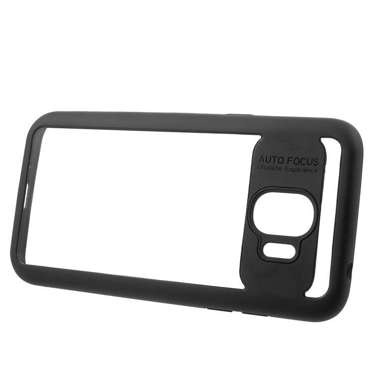 Silicone Edge + Crystal Acrylic Back Combo Shell Case for Samsung Galaxy J2 Pro 2018 - Black-2