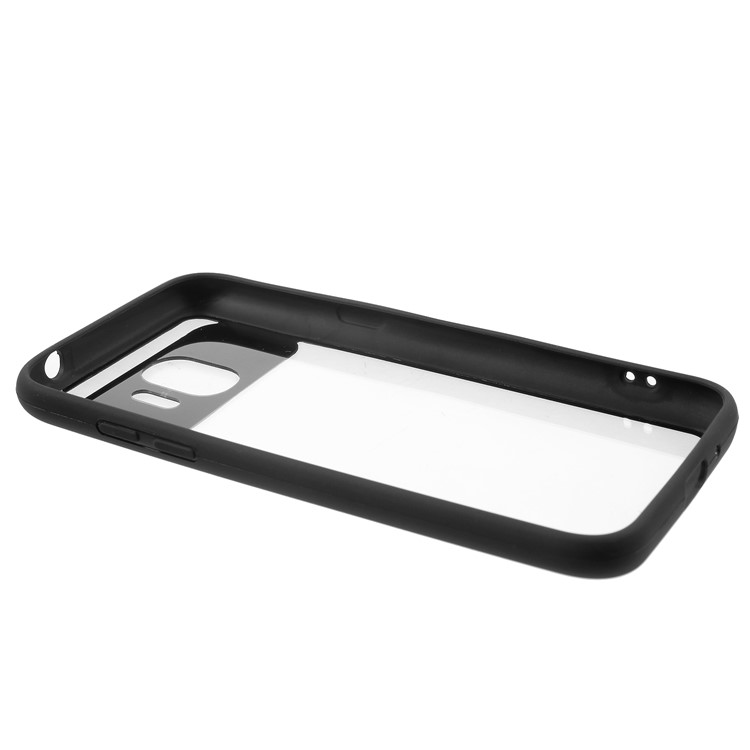 Silicone Edge + Crystal Acrylic Back Combo Shell Case for Samsung Galaxy J2 Pro 2018 - Black-5