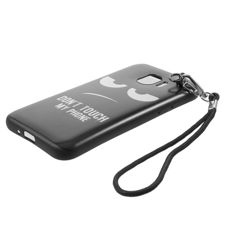 Pattern Printing TPU Back Cover with Lanyard for Samsung Galaxy J2 Pro 2018 - Do Not Touch My Phone-2