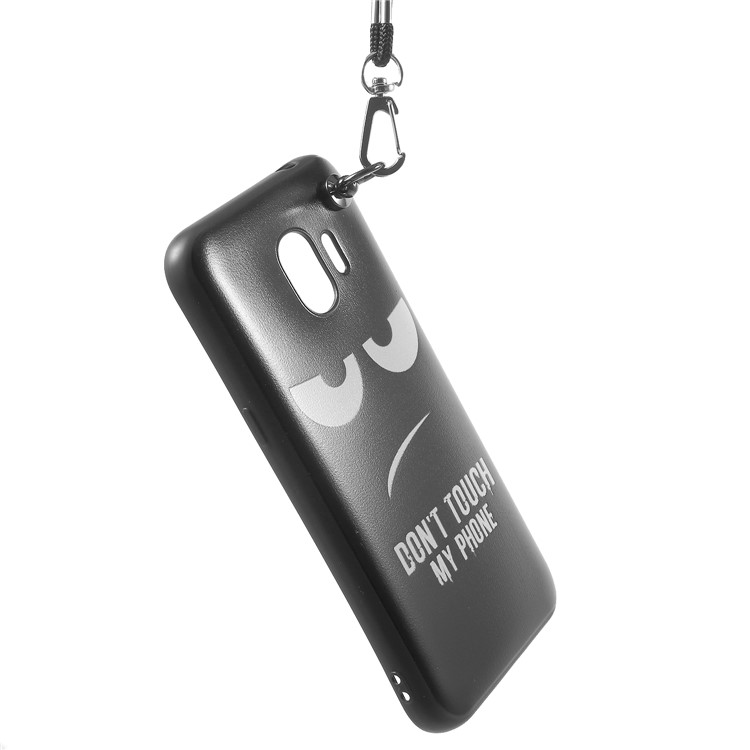 Pattern Printing TPU Back Cover with Lanyard for Samsung Galaxy J2 Pro 2018 - Do Not Touch My Phone-3