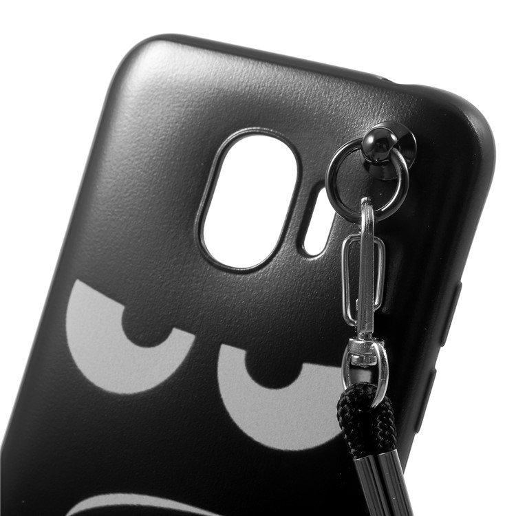 Pattern Printing TPU Back Cover with Lanyard for Samsung Galaxy J2 Pro 2018 - Do Not Touch My Phone-4