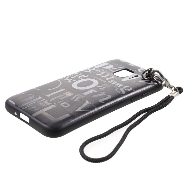 For Samsung Galaxy J2 Pro 2018 Pattern Printing TPU Back Case with Lanyard - Alphabets-2
