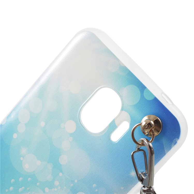 Pattern Printing TPU Mobile Cover with Lanyard for Samsung Galaxy J2 Pro 2018 - Butterfly and Flowers-3