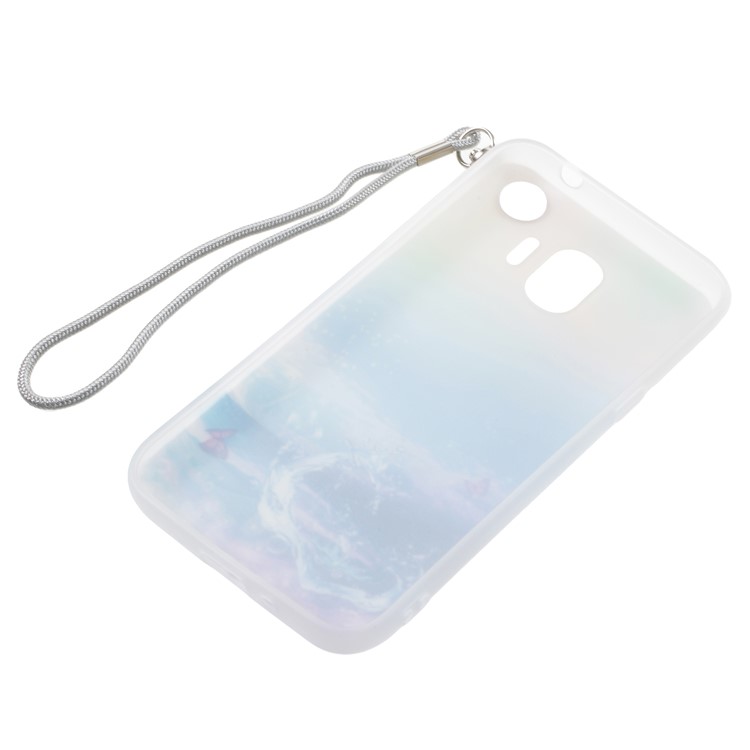 Pattern Printing TPU Gel Cover with Wrist Strap for Samsung Galaxy J2 Pro 2018 - Water and Butterflies-3