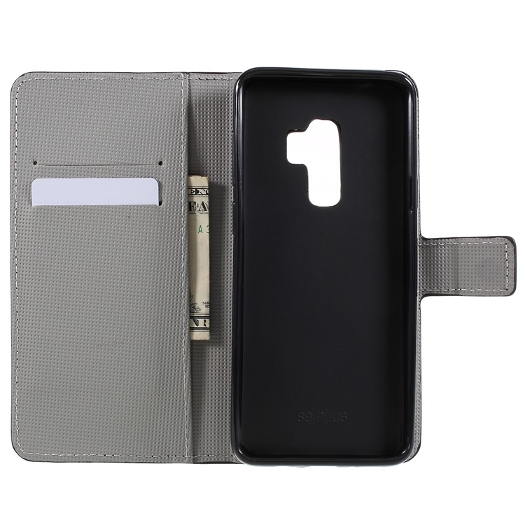 Pattern Printing PU Leather Magnetic Wallet Stand Protective Phone Case for Samsung Galaxy S9+ - Crystal Butterfly-11