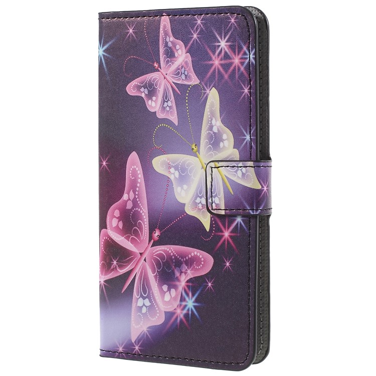 Pattern Printing PU Leather Magnetic Wallet Stand Protective Phone Case for Samsung Galaxy S9+ - Crystal Butterfly-2