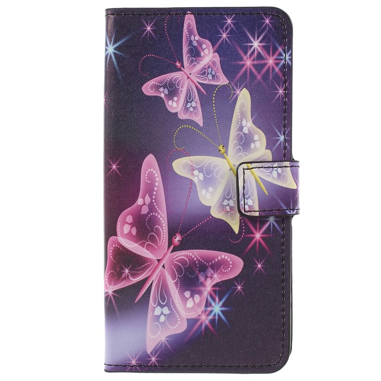 Pattern Printing PU Leather Magnetic Wallet Stand Protective Phone Case for Samsung Galaxy S9+ - Crystal Butterfly-4