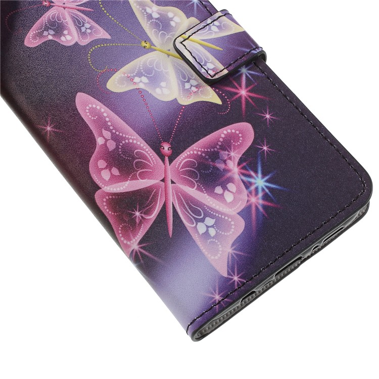 Pattern Printing PU Leather Magnetic Wallet Stand Protective Phone Case for Samsung Galaxy S9+ - Crystal Butterfly-5