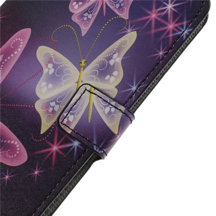 Pattern Printing PU Leather Magnetic Wallet Stand Protective Phone Case for Samsung Galaxy S9+ - Crystal Butterfly-7