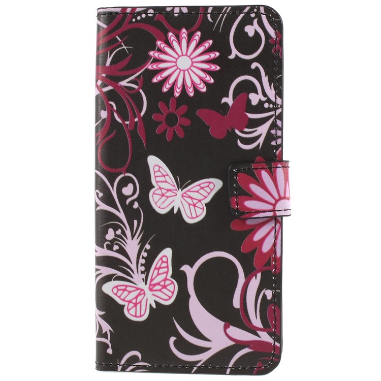 Pattern Printing PU Leather Magnetic Wallet Stand Protective Cover for Samsung Galaxy S9+ - Pink Flower and Butterfly-3