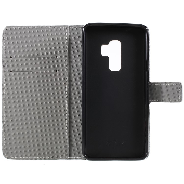 Pattern Printing PU Leather Magnetic Wallet Stand Protective Cover Accessory for Samsung Galaxy S9+ - Blue Butterfly-6