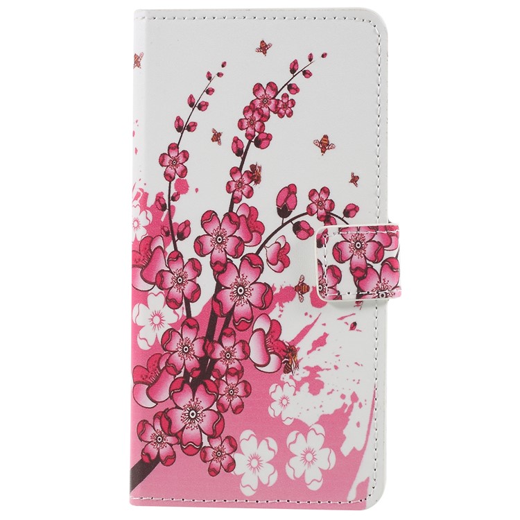 Pattern Printing Leather Magnetic Wallet Stand Flip Cover Protection for Samsung Galaxy S9+ G965 - Pink Flower-3
