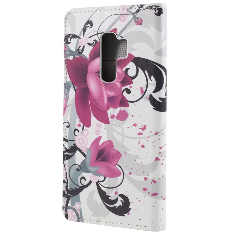 Patterned PU Leather Wallet Stand Protective Shell for Samsung Galaxy S9 Plus - Purple Butterfly-2