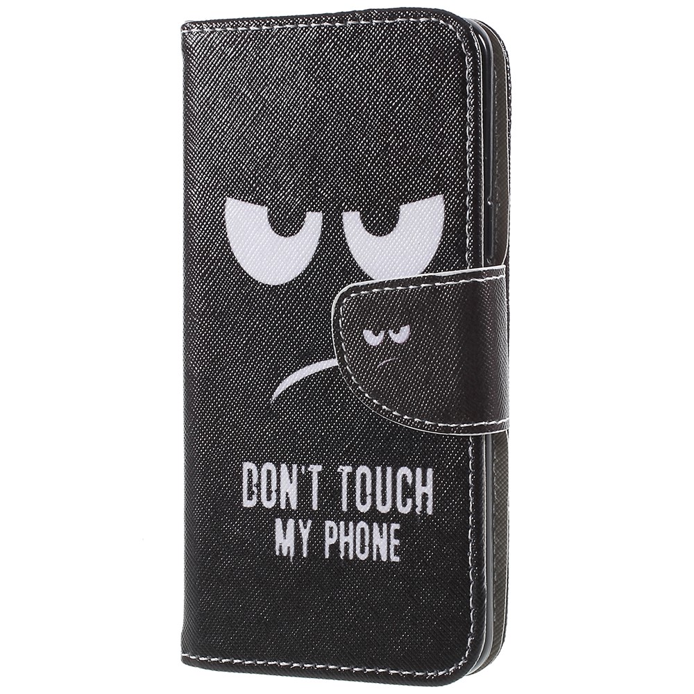 Pattern Printing Cross Texture Stand Wallet Leather Protection Cover Case for Samsung Galaxy S9 - Angry Face-1