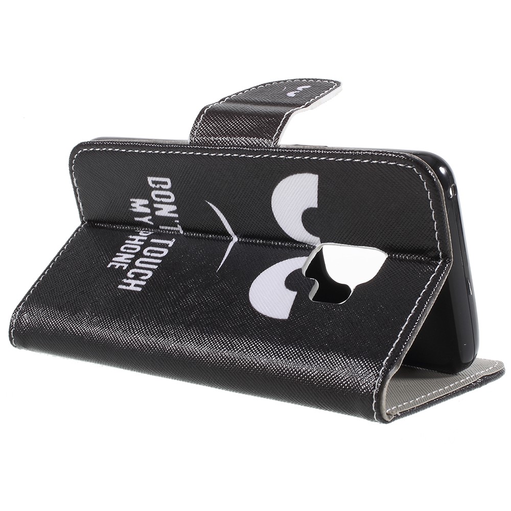 Pattern Printing Cross Texture Stand Wallet Leather Protection Cover Case for Samsung Galaxy S9 - Angry Face-5