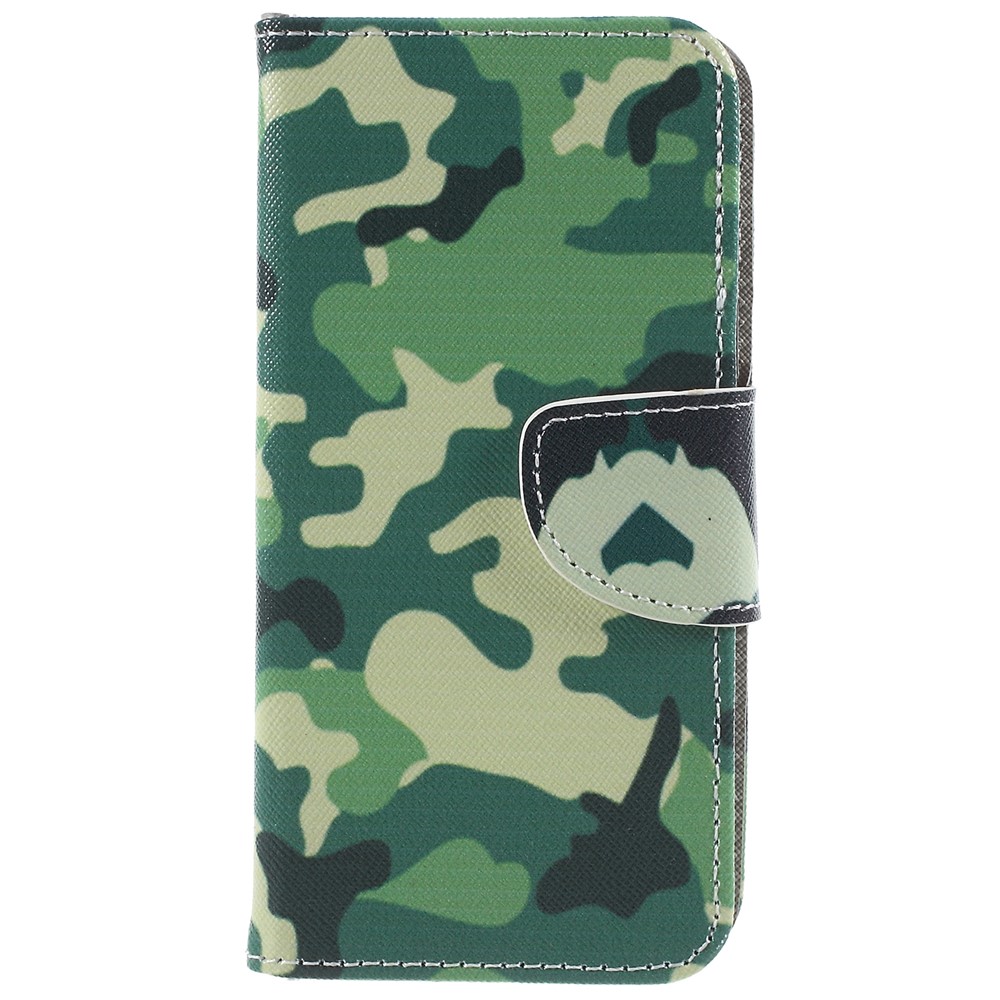 For Samsung Galaxy S9 Patterned Cross Grain Wallet Leather Case with Card Holders - Camouflage Cloth-3