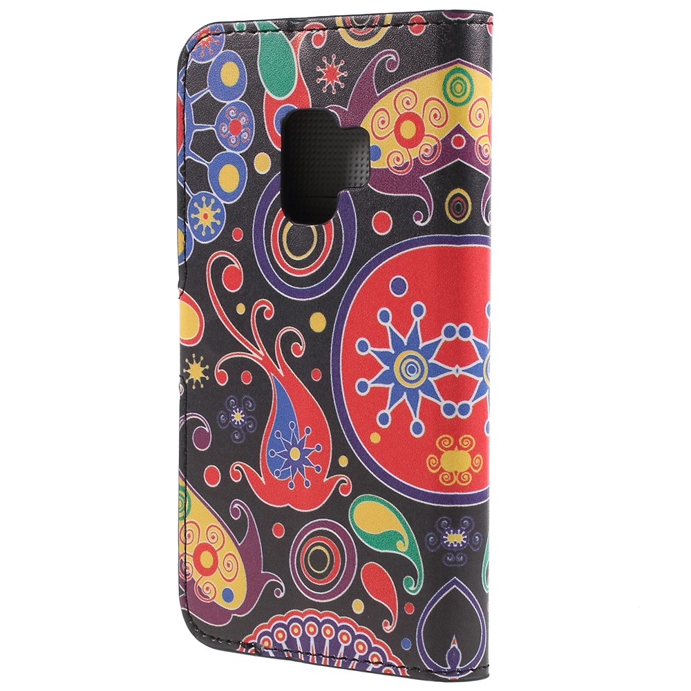 Pattern Printing PU Leather Magnetic Wallet Stand Protective Phone Case for Samsung Galaxy S9 - Abstract Pattern-2