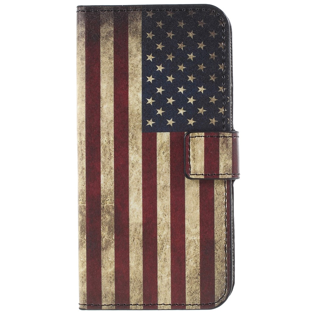 Pattern Printing PU Leather Magnetic Wallet Stand Protective Phone Casing Cover for Samsung Galaxy S9 - Flag of America-3