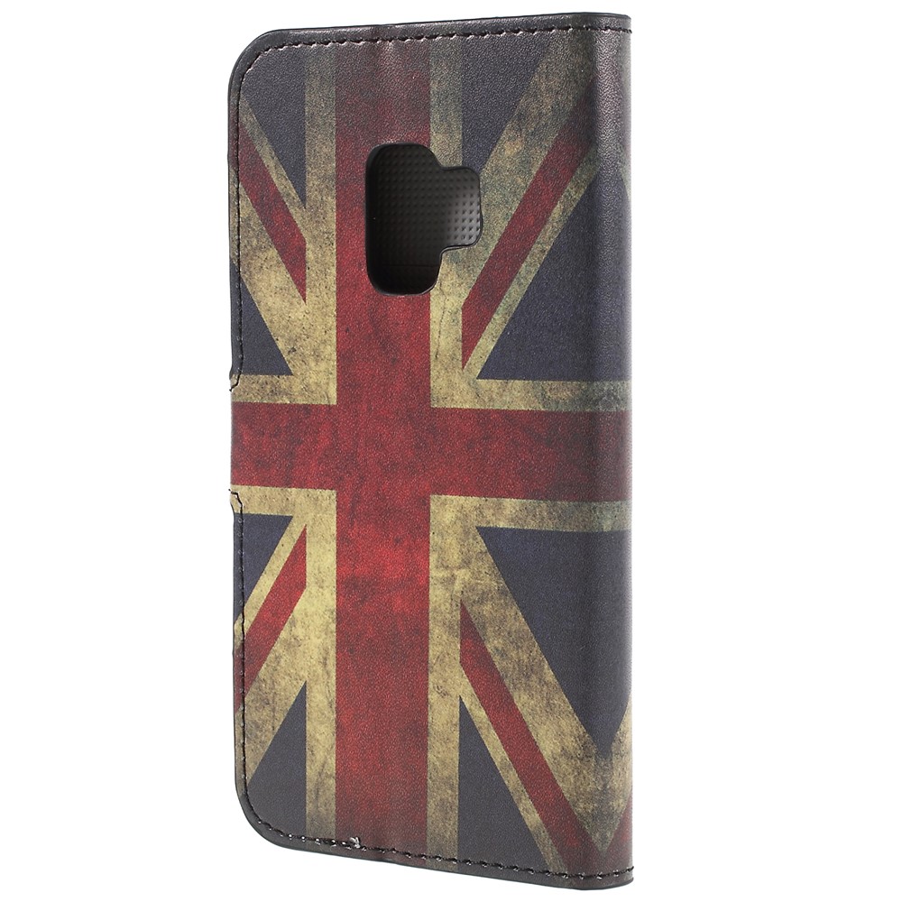 Pattern Printing PU Leather Magnetic Wallet Stand Protective Phone Cover for Samsung Galaxy S9 - Flag of British-2