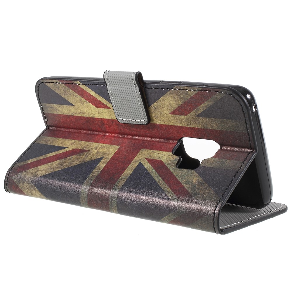 Pattern Printing PU Leather Magnetic Wallet Stand Protective Phone Cover for Samsung Galaxy S9 - Flag of British-5