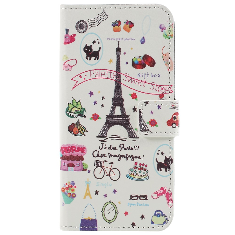 Pattern Printing PU Leather Magnetic Wallet Stand Protective Phone Shell for Samsung Galaxy S9 - Palettes Sweet Street-3