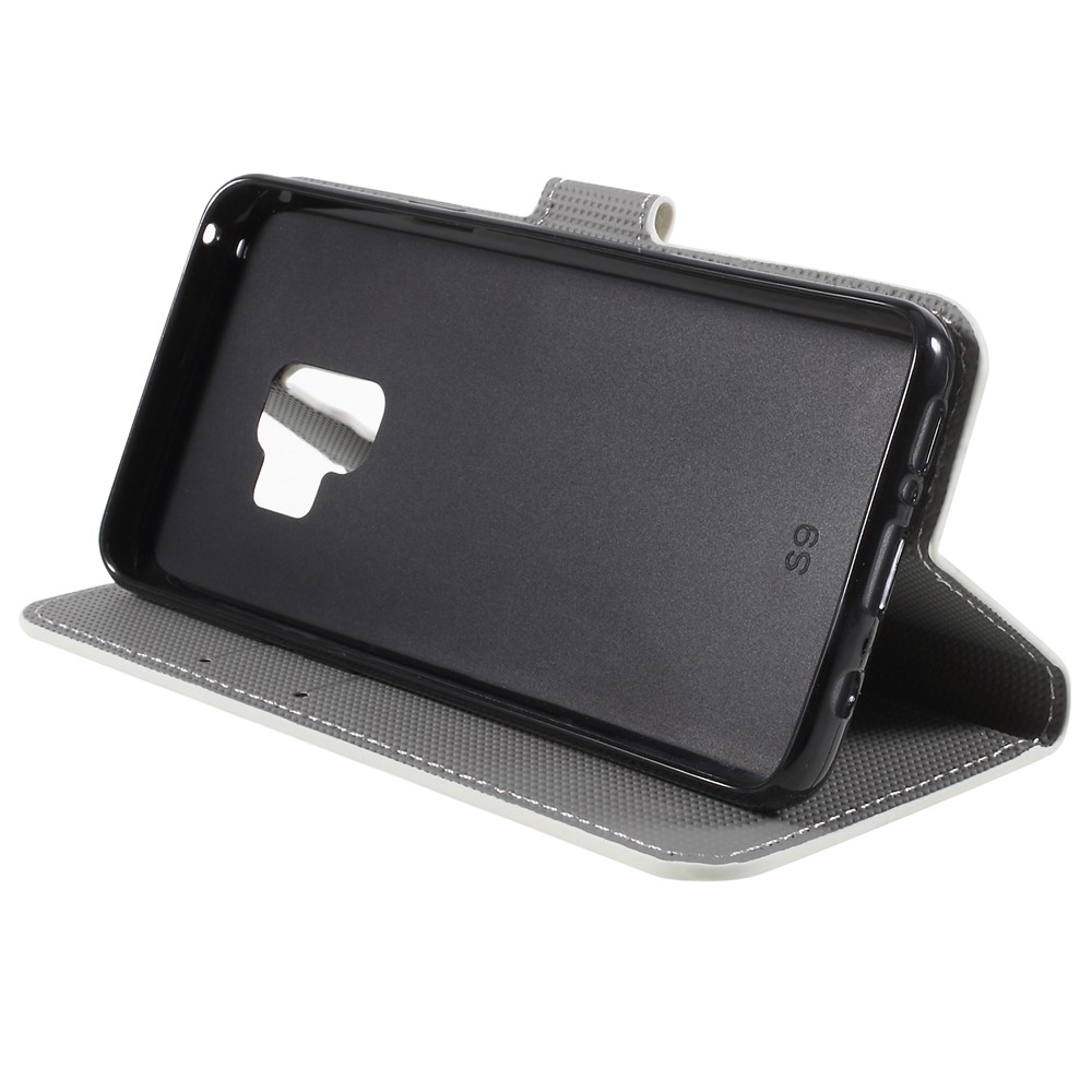 Pattern Printing PU Leather Magnetic Wallet Stand Protective Phone Shell for Samsung Galaxy S9 - Palettes Sweet Street-4