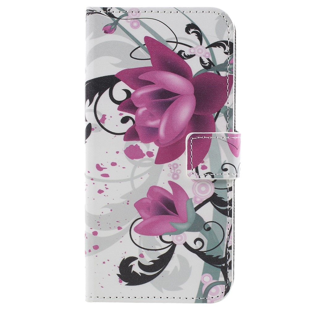 Pattern Printing PU Leather Magnetic Wallet Stand Protective Phone Accessory Casing for Samsung Galaxy S9 - Purple Butterfly-3
