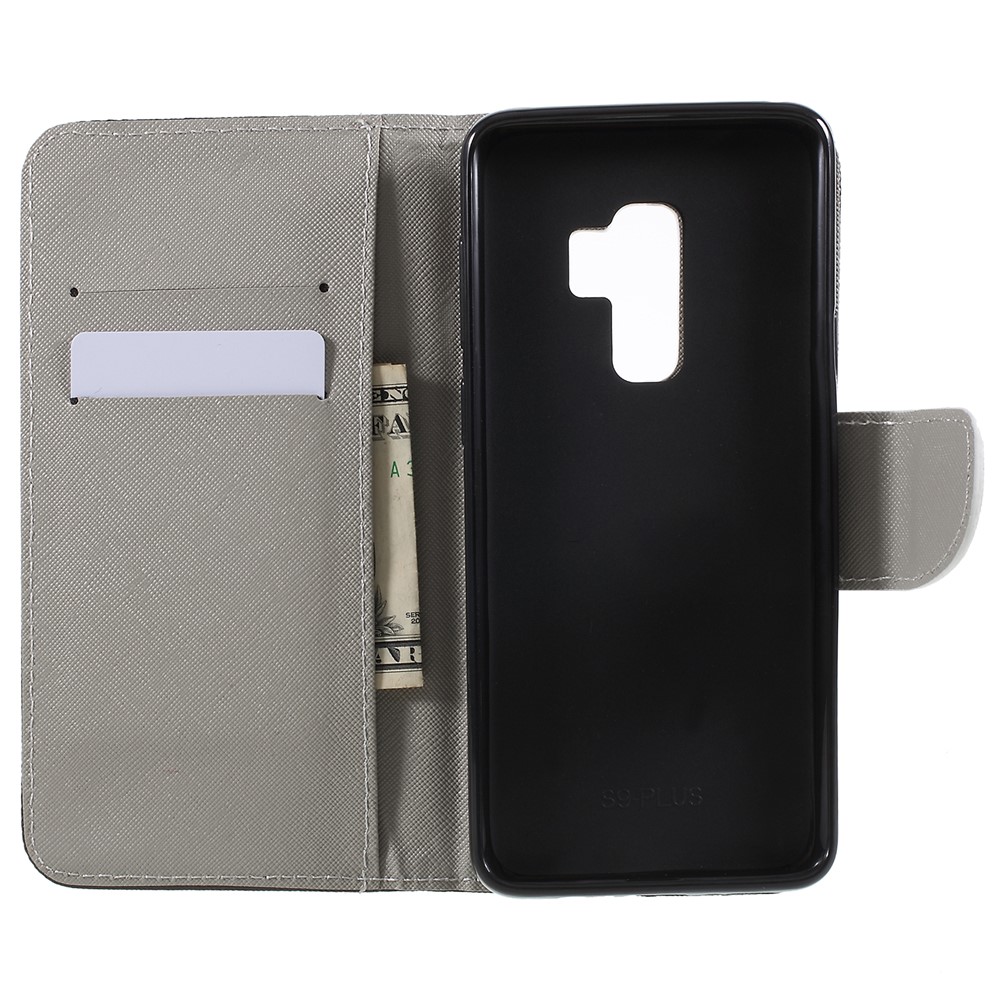 Pattern Printing Cross Grain Stand Wallet Leather Cell Phone Shell for Samsung Galaxy S9 Plus - Angry Face-10