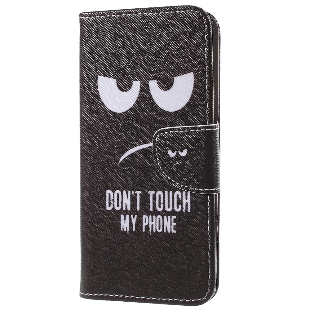 Pattern Printing Cross Grain Stand Wallet Leather Cell Phone Shell for Samsung Galaxy S9 Plus - Angry Face-2