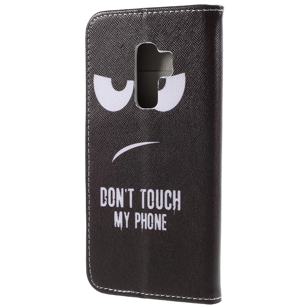 Pattern Printing Cross Grain Stand Wallet Leather Cell Phone Shell for Samsung Galaxy S9 Plus - Angry Face-3