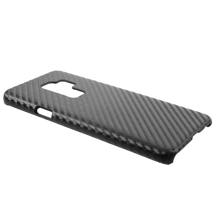 For Samsung Galaxy S9+ G965 Leather Coated Plastic Phone Casing - Black Carbon Fiber-2