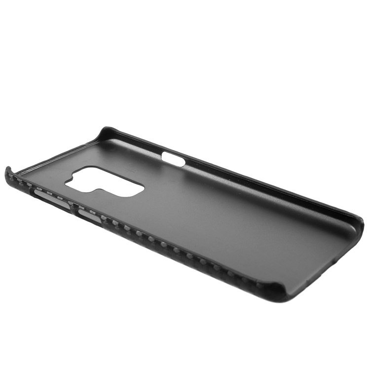 For Samsung Galaxy S9+ G965 Leather Coated Plastic Phone Casing - Black Carbon Fiber-3