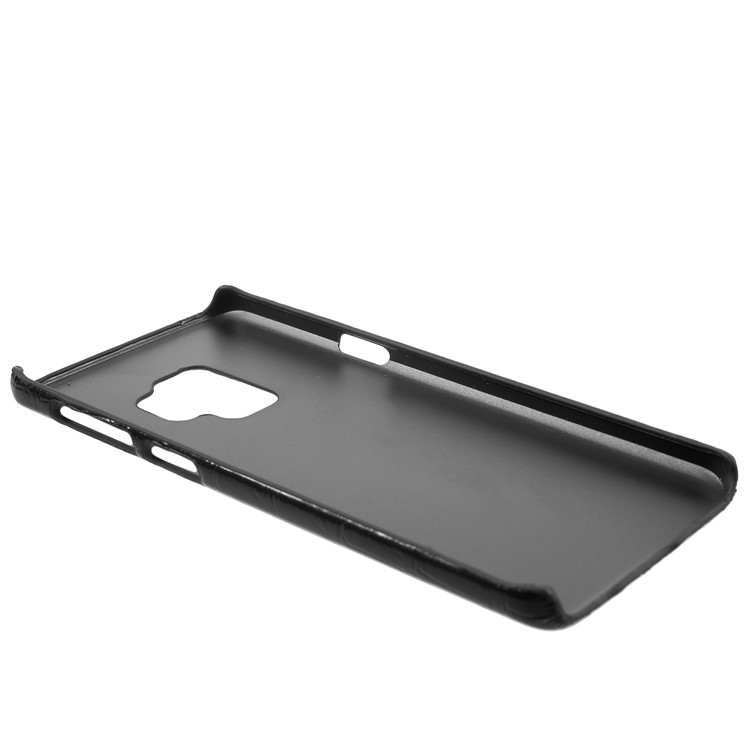 PU-Leder Beschichtet Hartplastik Zurück Fall Für Samsung Galaxy S9 - Schwarze Krokodil Textur-3