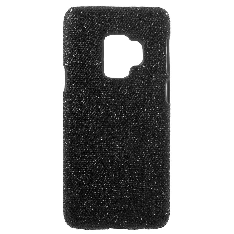 PU Leather Coated Hard PC Protection Cover for Samsung Galaxy S9 - Black Glittery Sequins-1
