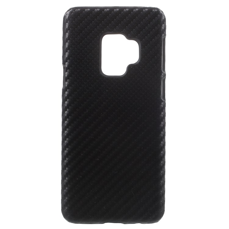 For Samsung Galaxy S9 PU Leather Coated PC Cover Case - Black Carbon Fiber Texture-1