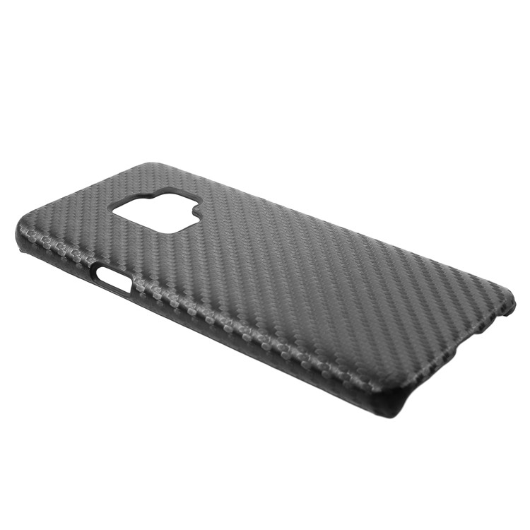 For Samsung Galaxy S9 PU Leather Coated PC Cover Case - Black Carbon Fiber Texture-2