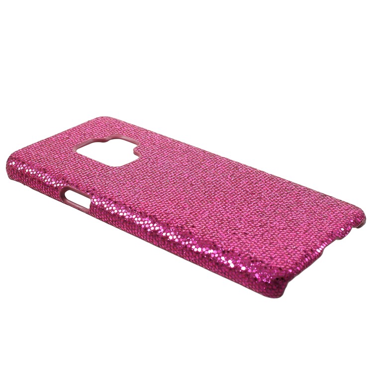 For Samsung Galaxy S9 PU Leather Coated Hard PC Protection Accessory Case - Rose Glittery Sequins-2