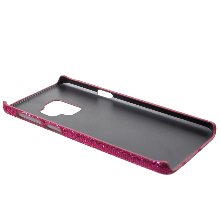 For Samsung Galaxy S9 PU Leather Coated Hard PC Protection Accessory Case - Rose Glittery Sequins-3
