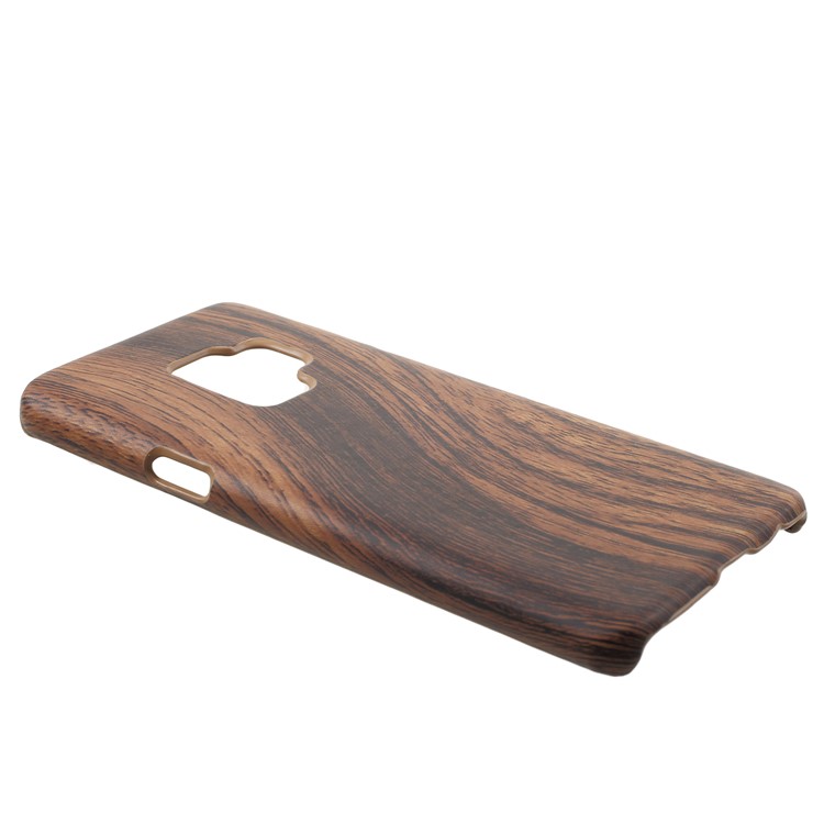 For Samsung Galaxy S9 PU Leather Coated Hard PC Lightweight Mobile Cover - Wood Texture-2