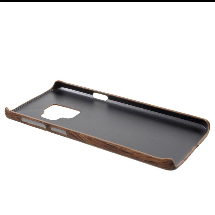 For Samsung Galaxy S9 PU Leather Coated Hard PC Lightweight Mobile Cover - Wood Texture-3
