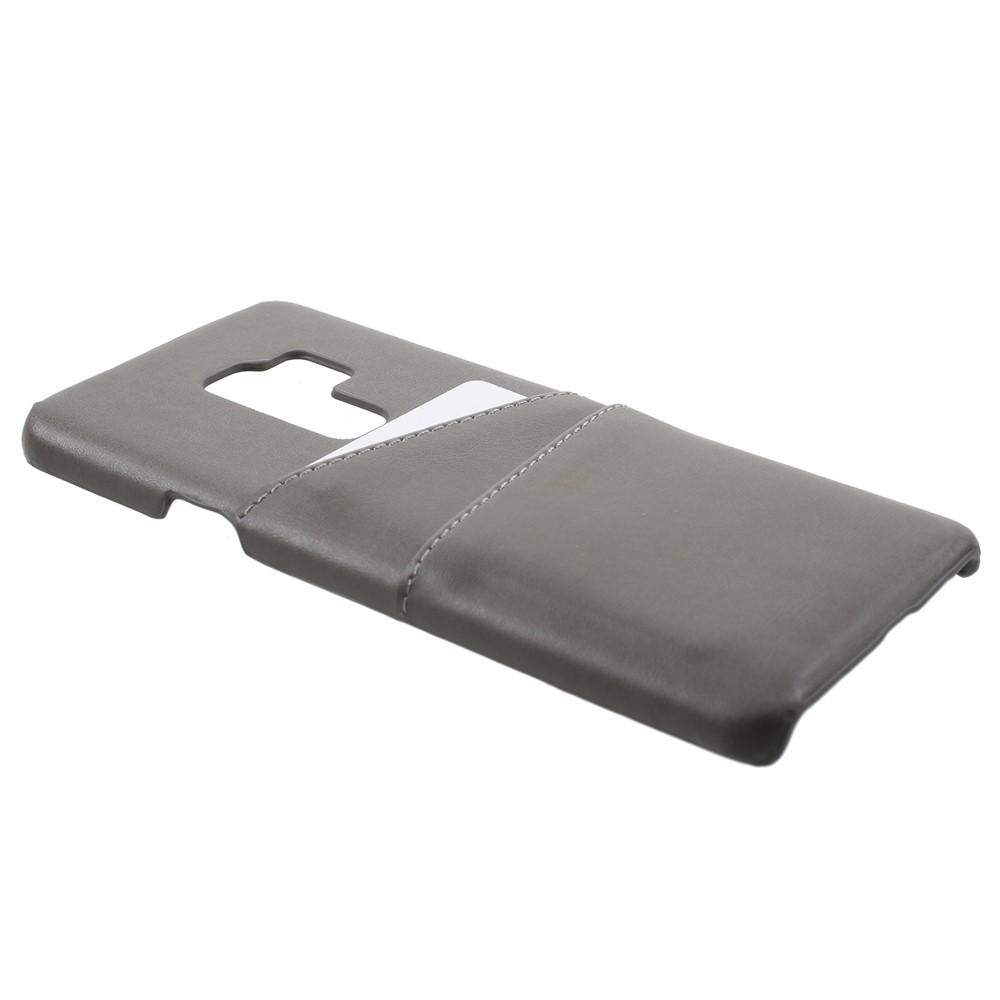 PU Leather Coated PC Card Holder Phone Cover for Samsung Galaxy S9 Plus G965 - Grey-2