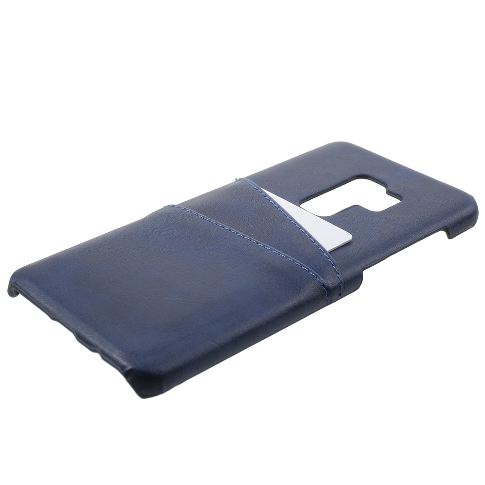 Card Slots PU Leather Coated PC Mobile Cover for Samsung Galaxy S9 Plus G965 - Dark Blue-2