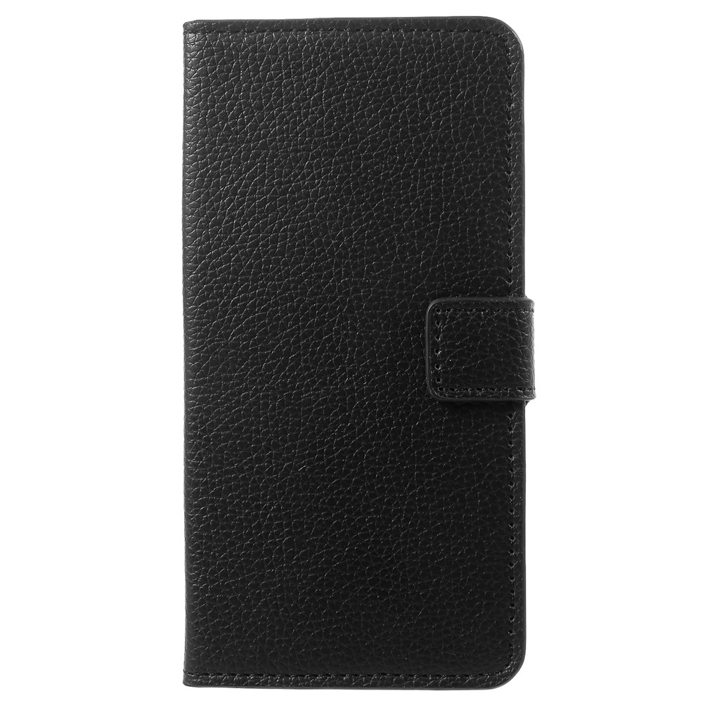 Case de Support en Cuir de Portefeuille de Peau Litchi Pour Samsung Galaxy S9 Plus G965 - le Noir