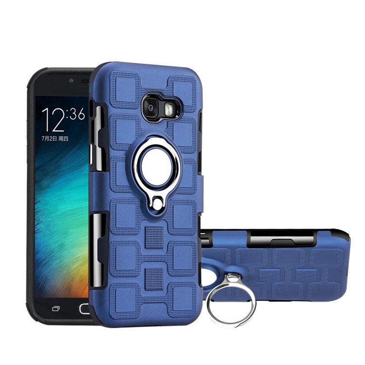Geometric Pattern Magnetic Car Mount Ring Holder TPU PC Hybrid Case for Samsung Galaxy A3 (2017) - Dark Blue-1