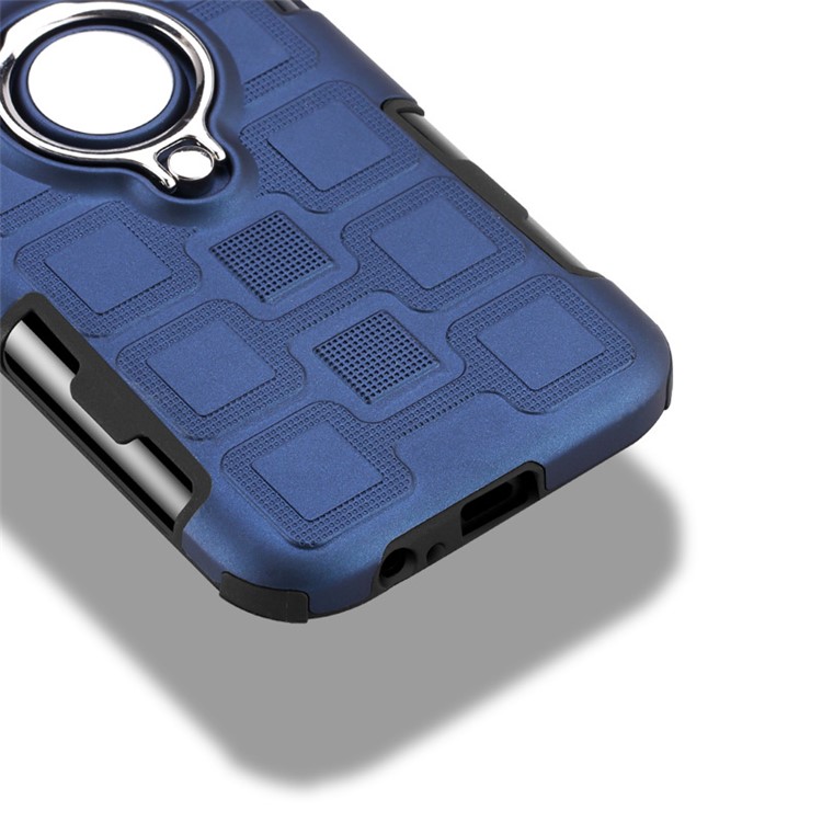 Geometric Pattern Magnetic Car Mount Ring Holder TPU PC Hybrid Case for Samsung Galaxy A3 (2017) - Dark Blue-10